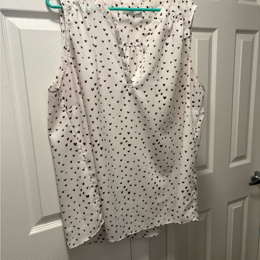 Dalia White Heart Print Blouse